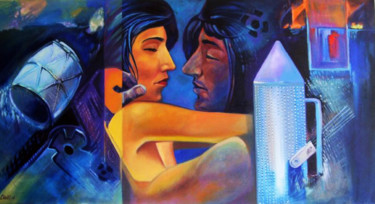 Pintura titulada "amante-de-la-musica…" por Julio Cesar Garcia, Obra de arte original