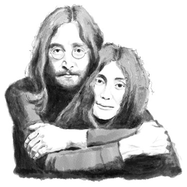 Arte digitale intitolato "John & Yoko" da Empty St, Opera d'arte originale, Pittura digitale