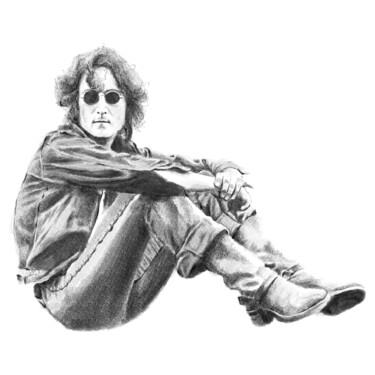 Digitale Kunst mit dem Titel "John Lennon portrai…" von Empty St, Original-Kunstwerk, Digitale Malerei