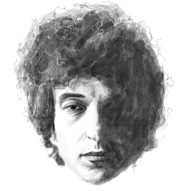 Цифровое искусство под названием "Bob Dylan portrait 4" - Empty St, Подлинное произведение искусства, Цифровая живопись