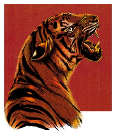 Arte digitale intitolato "Tiger king" da Empty St, Opera d'arte originale, Pittura digitale