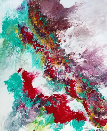 Painting titled "Envolée de couleurs" by Emvey, Original Artwork, Acrylic