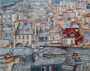 Pintura titulada "The Red Roof" por Emvienne Maria Anvers, Obra de arte original, Oleo