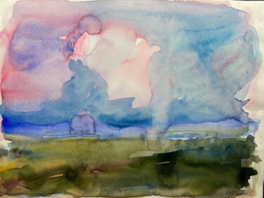 Peinture intitulée "Sonnenuntergang am…" par Emy Ferjanc, Œuvre d'art originale, Aquarelle