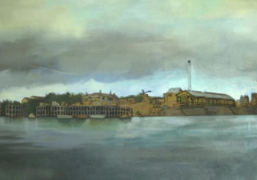 Pintura intitulada "Le long de la Seine" por Emy Walcker, Obras de arte originais
