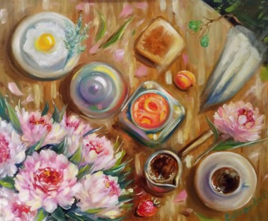 Pintura intitulada "Apricot morning" por Ekaterina Suvorova, Obras de arte originais, Óleo