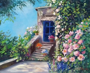 Schilderij getiteld "Provence roses" door Ekaterina Suvorova, Origineel Kunstwerk, Olie