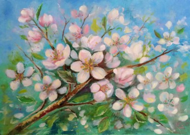 Pittura intitolato "La floraison pommier" da Ekaterina Suvorova, Opera d'arte originale, Olio