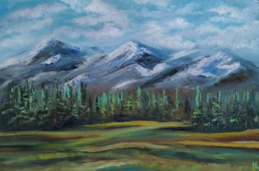 Pintura intitulada "Mountains" por Ekaterina Suvorova, Obras de arte originais, Óleo