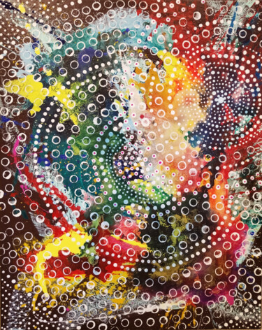 Картина под названием "микромир" - Ena Avendirg, Подлинное произведение искусства, Акрил Установлен на Деревянная рама для н…
