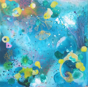 Картина под названием "Глубины" - Ena Avendirg, Подлинное произведение искусства, Акрил Установлен на Деревянная рама для но…