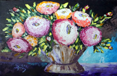 Картина под названием "Chrysanthemum" - Nick Ercsei, Подлинное произведение искусства, Акрил