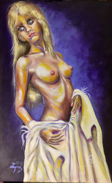 Schilderij getiteld "Undress" door Nick Ercsei, Origineel Kunstwerk, Acryl