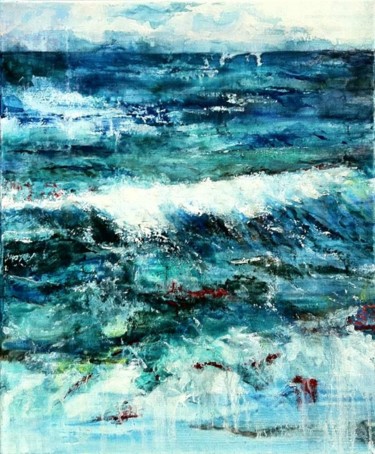 Painting titled "The wave" by Encaoua, Original Artwork