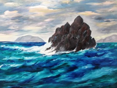 Painting titled "Azote marino" by Encarnita Martin, Original Artwork, Oil