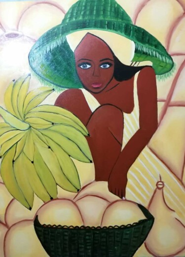 Pintura titulada "Con frutas" por Encarnita Martin, Obra de arte original, Oleo Montado en Bastidor de camilla de madera