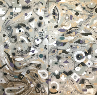 Картина под названием "Birth of forms" - Endemic, Подлинное произведение искусства, Акрил Установлен на Деревянная панель