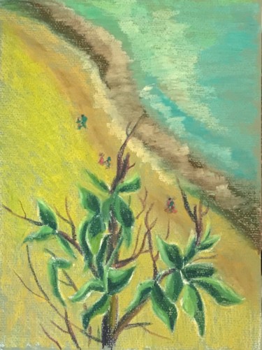 Рисунок под названием "Фуйен. Пляж." - Larissa Lukaneva, Подлинное произведение искусства, Пастель