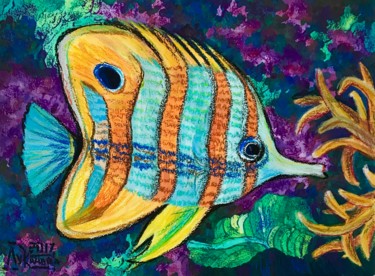 Картина под названием "Тропическая рыба 3.…" - Larissa Lukaneva, Подлинное произведение искусства, Пастель