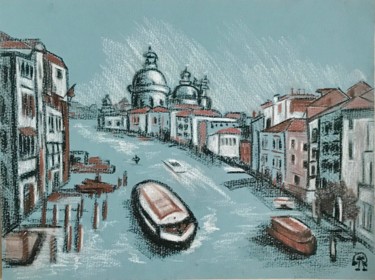 Rysunek zatytułowany „Венеция. Теплоход.” autorstwa Larissa Lukaneva, Oryginalna praca, Kreda