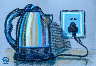 Рисунок под названием "Чайник. Скетч." - Larissa Lukaneva, Подлинное произведение искусства, Пастель