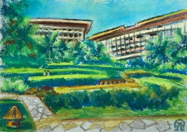 Drawing titled "Хайнань. Отель. Ске…" by Larissa Lukaneva, Original Artwork, Pastel
