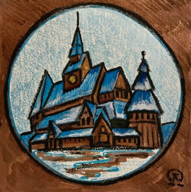 Картина под названием "Зимняя усадьба. Ске…" - Larissa Lukaneva, Подлинное произведение искусства, Чернила