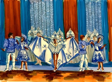 Рисунок под названием "Русский танец. Скет…" - Larissa Lukaneva, Подлинное произведение искусства, Маркер