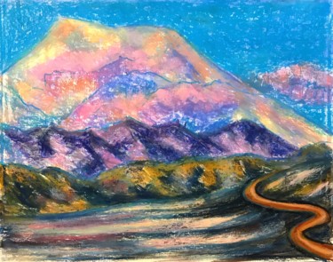 Рисунок под названием "Дорога в горах." - Larissa Lukaneva, Подлинное произведение искусства, Пастель