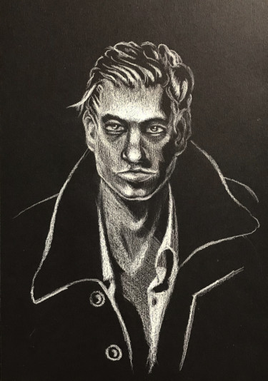 Рисунок под названием "Портрет мужчины. Ск…" - Larissa Lukaneva, Подлинное произведение искусства, Карандаш