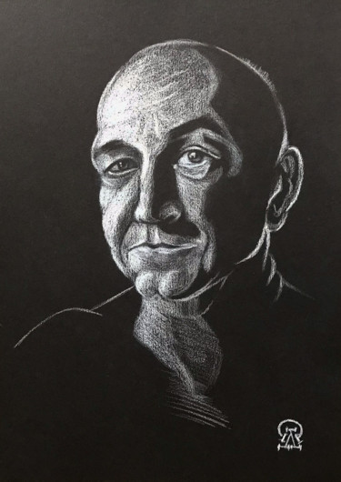 Drawing titled "Мужской портрет 3.…" by Larissa Lukaneva, Original Artwork, Pencil