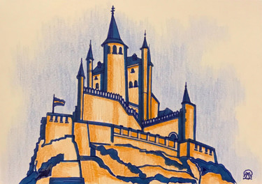Рисунок под названием "Замок 4. Скетч." - Larissa Lukaneva, Подлинное произведение искусства, Маркер