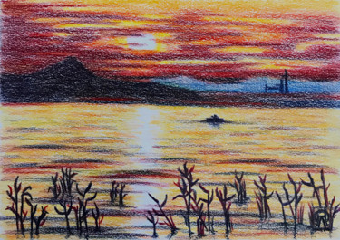 Σχέδιο με τίτλο "Трава на закате. Ск…" από Larissa Lukaneva, Αυθεντικά έργα τέχνης, Μολύβι