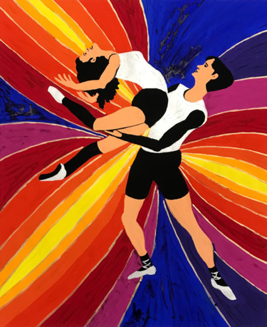 Desenho intitulada "Танец" por Larissa Lukaneva, Obras de arte originais, Guache