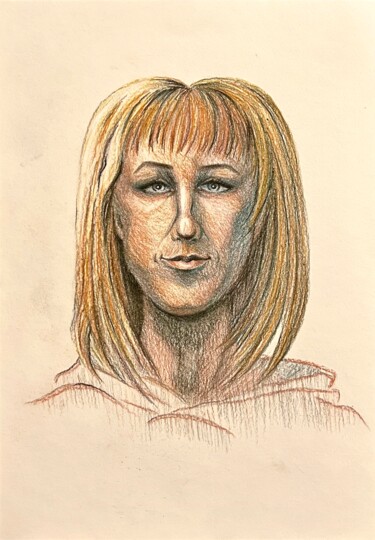 Drawing titled "Портрет натурщицы.…" by Larissa Lukaneva, Original Artwork, Charcoal