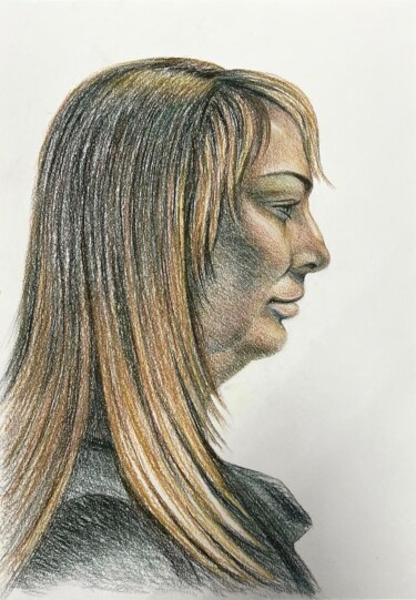 Рисунок под названием "Портрет натурщицы в…" - Larissa Lukaneva, Подлинное произведение искусства, Древесный уголь