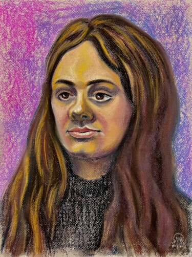 Drawing titled "Портрет натурщицы 6." by Larissa Lukaneva, Original Artwork, Pastel