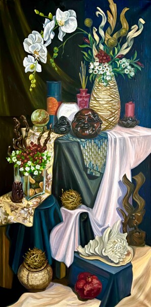 Painting titled "Восточные религии" by Larissa Lukaneva, Original Artwork, Oil