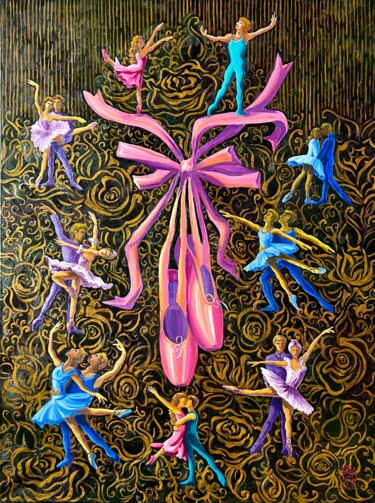 Peinture intitulée "На пуантах" par Larissa Lukaneva, Œuvre d'art originale, Huile