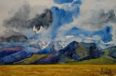 Peinture intitulée "Steppe. Ridge" par Larissa Lukaneva, Œuvre d'art originale, Autre