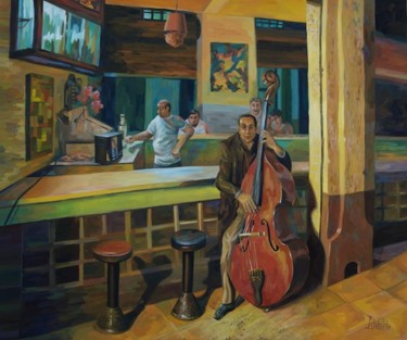 Painting titled "Live Music" by Larissa Lukaneva, Original Artwork, Oil
