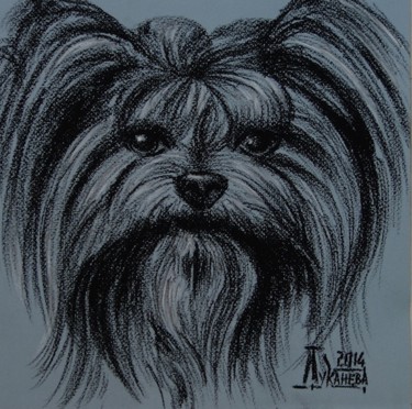 Disegno intitolato "Doggy" da Larissa Lukaneva, Opera d'arte originale, Altro