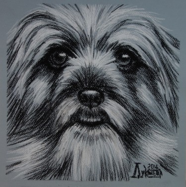 Disegno intitolato "Doggy 2" da Larissa Lukaneva, Opera d'arte originale, Altro