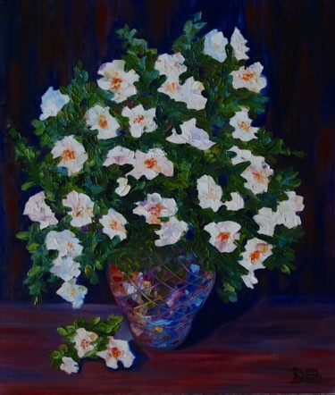 Painting titled "Wild Rose. 2014" by Larissa Lukaneva, Original Artwork, Oil