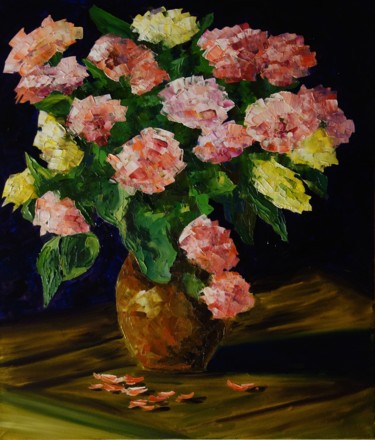 Картина под названием "Bouquet of Roses" - Larissa Lukaneva, Подлинное произведение искусства, Масло