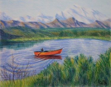Drawing titled "Landscape with the…" by Larissa Lukaneva, Original Artwork, Pencil