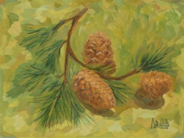 Drawing titled "Pine Branch" by Larissa Lukaneva, Original Artwork