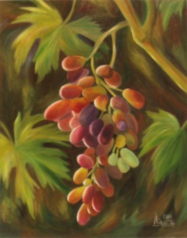 Картина под названием "Гроздь винограда" - Larissa Lukaneva, Подлинное произведение искусства, Масло