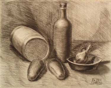 Drawing titled "Still Life with a S…" by Larissa Lukaneva, Original Artwork, Other