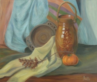 Картина под названием "Still Life with a J…" - Larissa Lukaneva, Подлинное произведение искусства, Масло